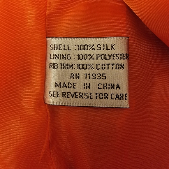 Women's Vintage 100% Silk Jacqueline Ferrar Orange Jacket - Size Small - Picture 3 of 6